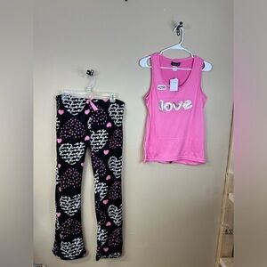 Love to sleep pjs xlarge pink top 18 p2p 26 Len pants 10-1/2 rise 16w w str 28 i